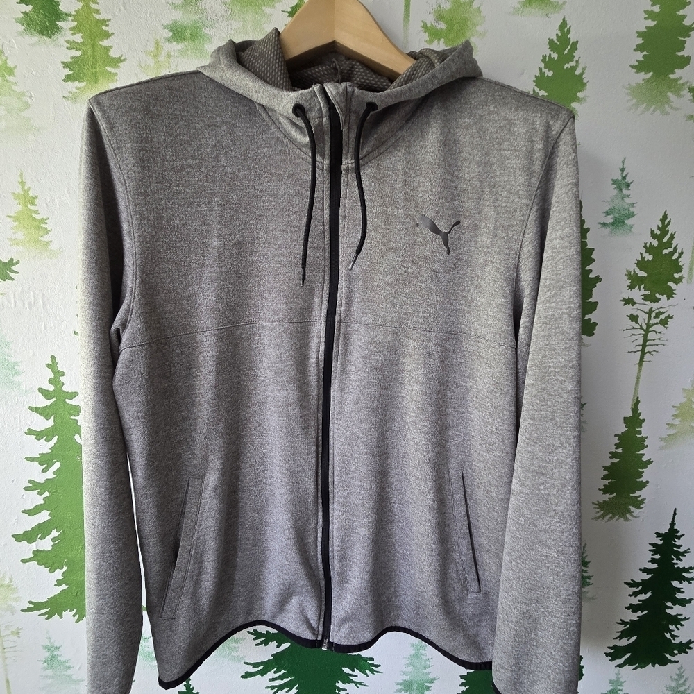 Gray Zip-Up Puma Hoodie Sweater